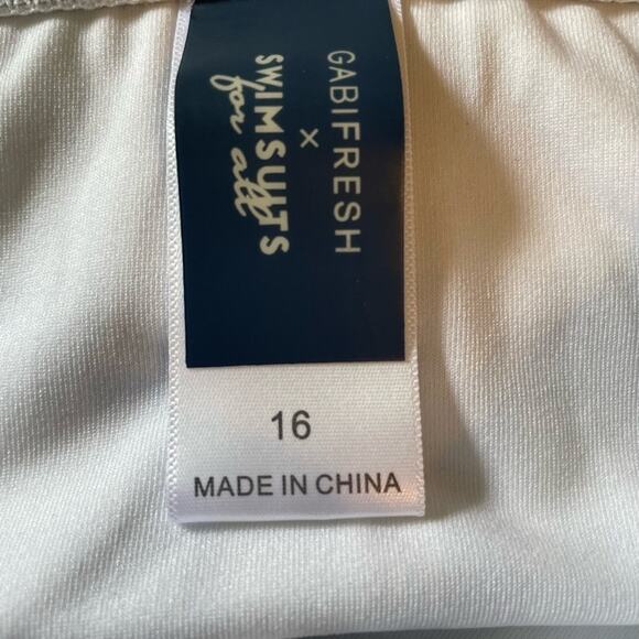 Gabifresh x Swimsuits for All Black White Gingham Belted Swim Bottom NWT Size 16 - Picture 4 of 6